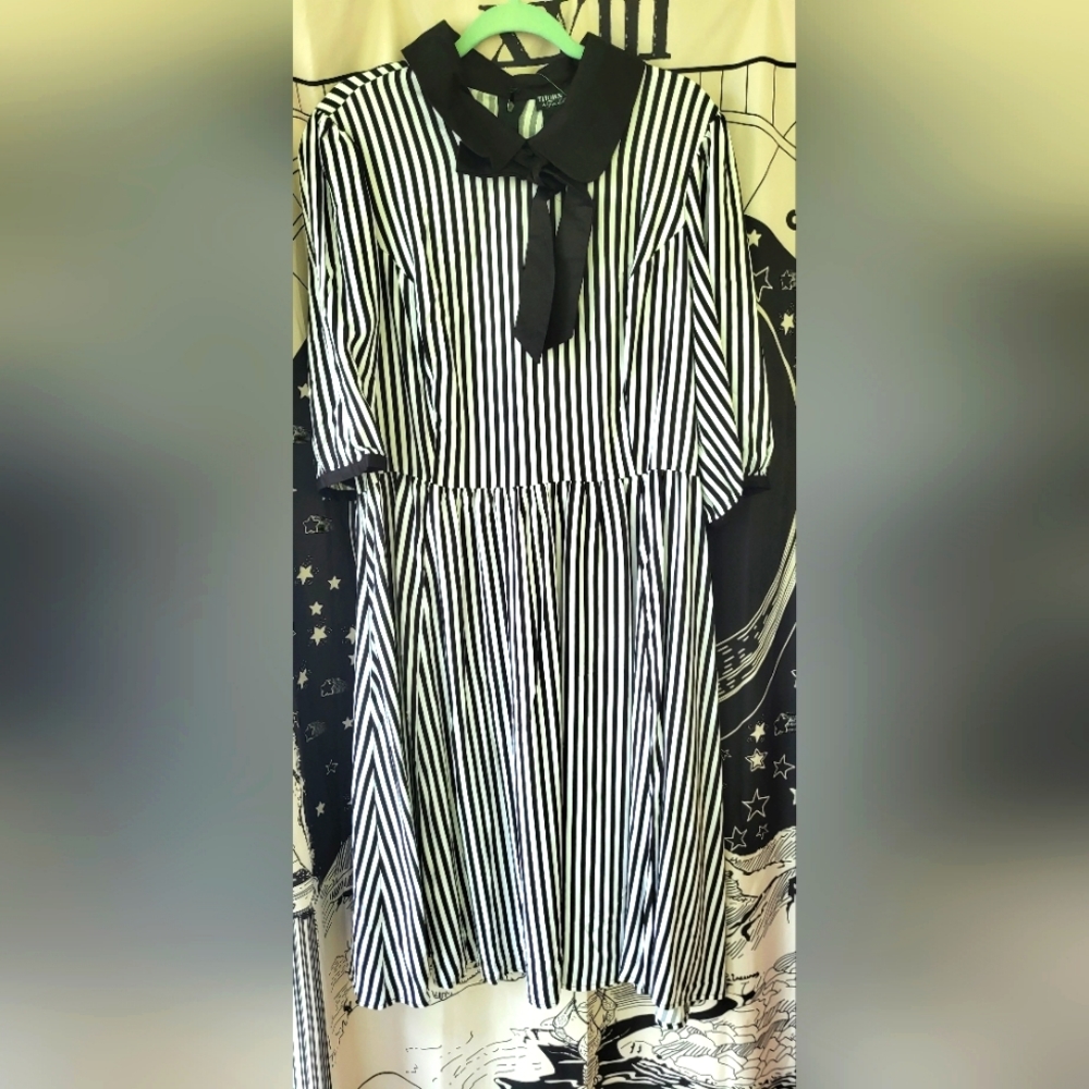 Black and White Striped Dress